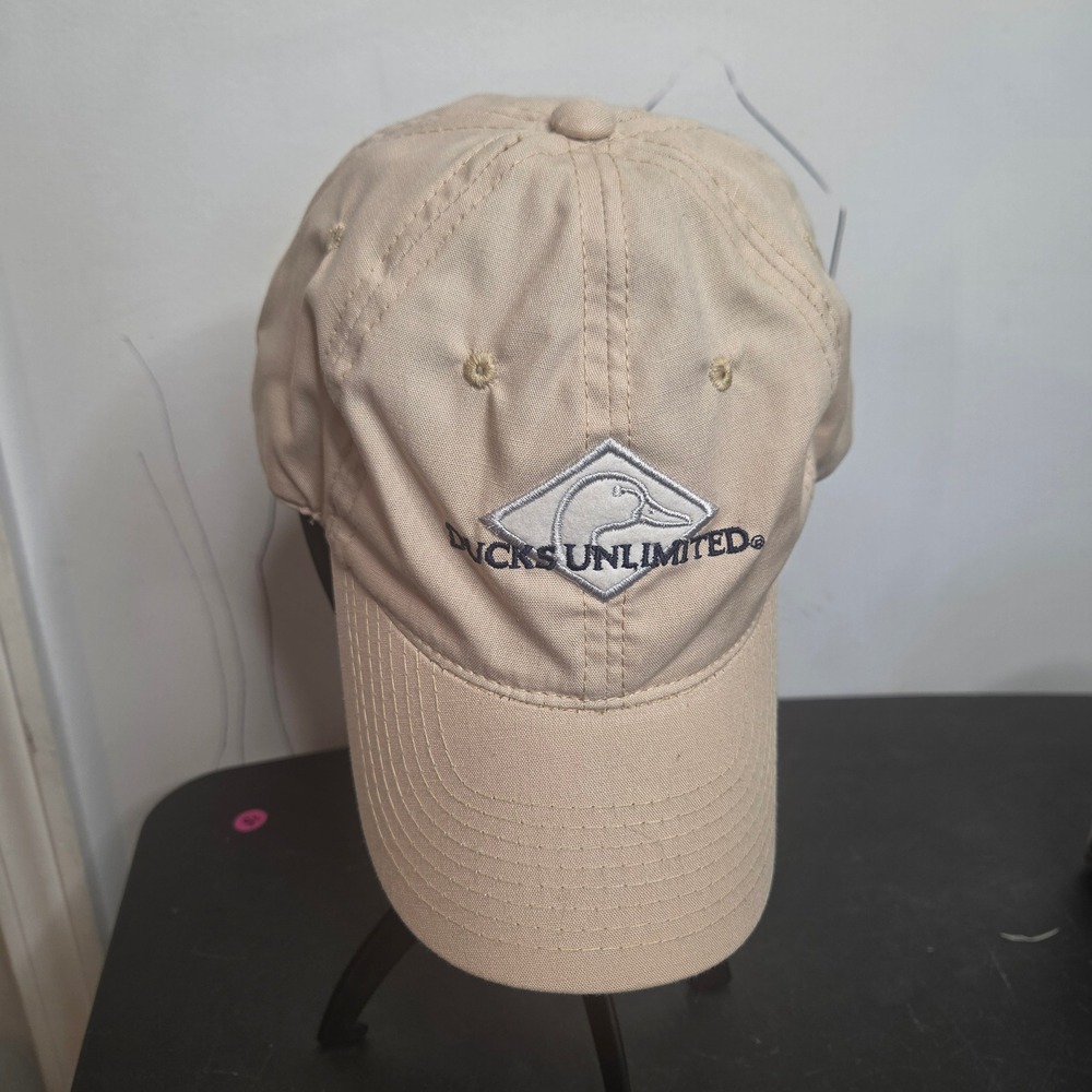 Ducks Unlimited Tan‎ Khaki Embroidered Logo Adjustable Strapback Baseball Hat